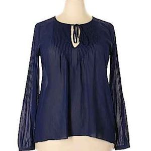 White House Black Market tie-neck peasant blouse